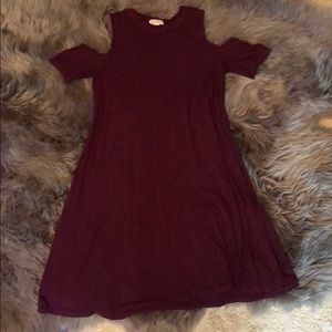 ❗️Bundle 3 Sale ❗️Burgundy Cold Shoulder Dress